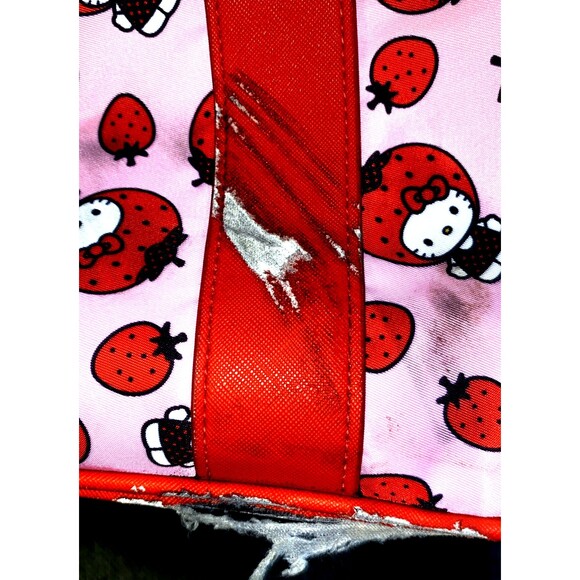 Hello Kitty Strawberry Sanrio Roller Luggage Travel Bag AESTHETICALLY DAMAGED - Picture 10 of 12